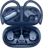 GNMN Active Noise Cancelling Ear Buds Wireless Earbuds 96hrs Playback Bluetooth Headphones Dual Battery Display Stereo Bass Earphones with Earhooks Microphone IPX7 Waterproof for Sports/Runing/Workout - Image 2