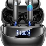 Wireless Earbuds, Bluetooth 5.4 Ear Buds, LED Power Display, 6D Bass Stereo